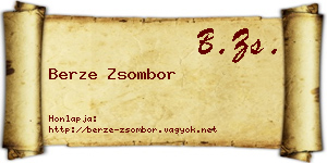 Berze Zsombor névjegykártya