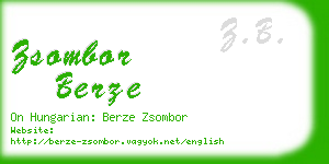 zsombor berze business card